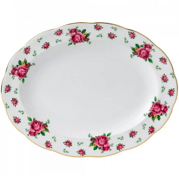 Блюдо овальное New Country Roses 34,4x27x5 см, материал фарфор, Royal Albert, Великобритания, NCRWTW25818 - изобр. 7