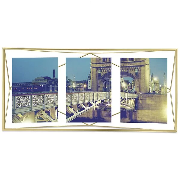 Мультирамка Prisma 23х48х8 см, цвет золотой, материал нержавеющая сталь + стекло, Umbra, Канада, 313019-221 - изобр. 8