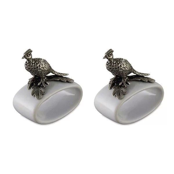 Набор из 2 колец для салфеток "Лиса", длина 6 см, олово + керамика, Vagabond House, США, VAG-B316P-1-2 - изобр. 7