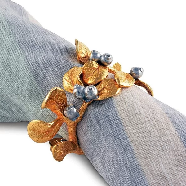 Оловянное кольцо для салфеток "Птичья трель. Перо", диаметр 8,3 см, цвет золотой, Vagabond House, США, VGB-X115WB-1 - изобр. 9