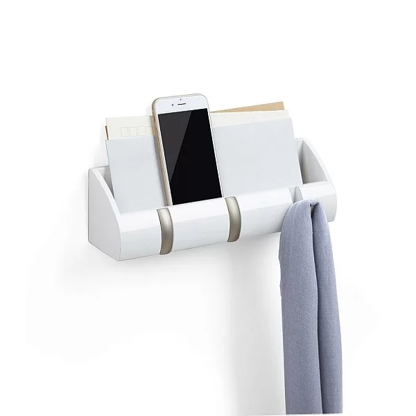 Полка-органайзер Cubby mini 27х8х7 см, цвет белый, материал металл + дерево, Umbra, Канада, 1004250-660 - изобр. 8