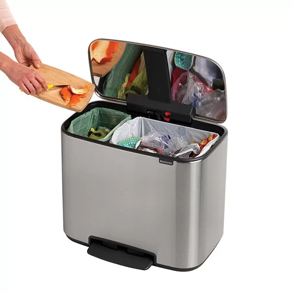 Мусорный бак 2 секции Pedal Bin Bo, стальной матовый, 11+23л, Brabantia, 121241 - изобр. 16