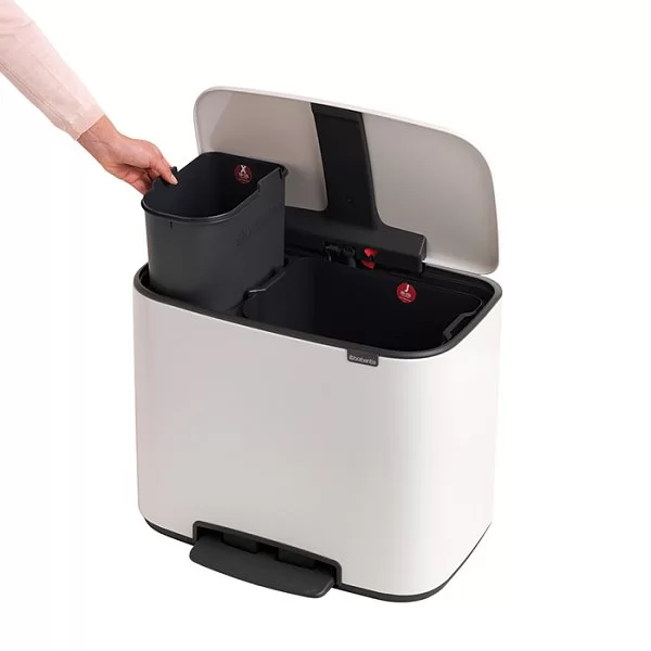 Мусорный бак 2 секции Pedal Bin Bo, белый, 11+23л, Brabantia, 121142 - изобр. 16