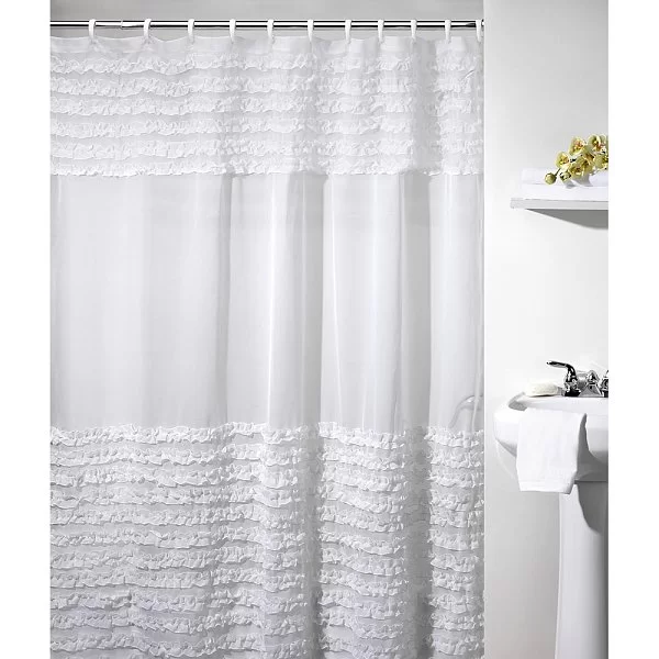 Шторка для ванной Ruffles 178х183 см, материал полиэстер, Creative Bath, США, S0892WH - изобр. 10