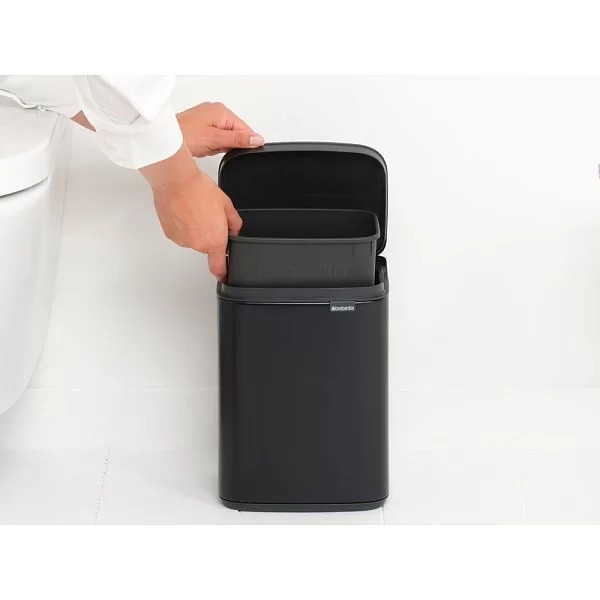 Мусорный бак Bo 4 л, 28x20x17 см, нержавеющая сталь, цвет черный матовый, Brabantia, Бельгия, 222481 - изобр. 15