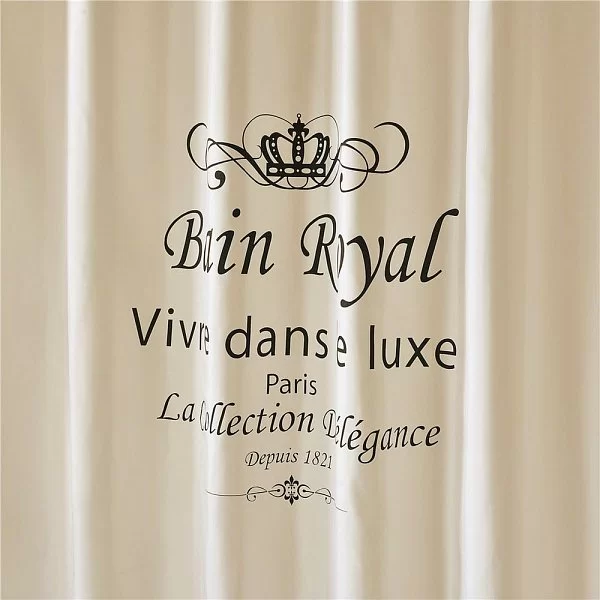 Шторка для ванной комнаты Bain Royal 240х200 см, полиэстер, цвет кремовый + черный, Carnation Home Fashions, США, RYL240WB - изобр. 9