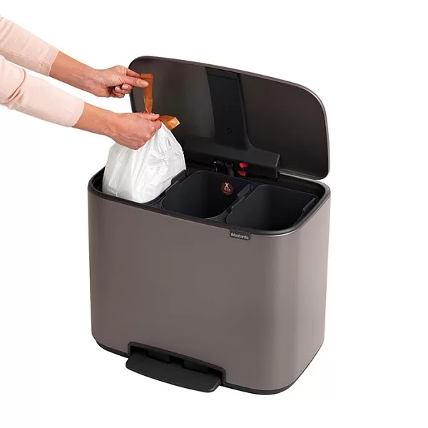 Мусорный бак 3 секции Pedal Bin Bo, 3x11л, платиновый, Brabantia, 121067 - изобр. 13