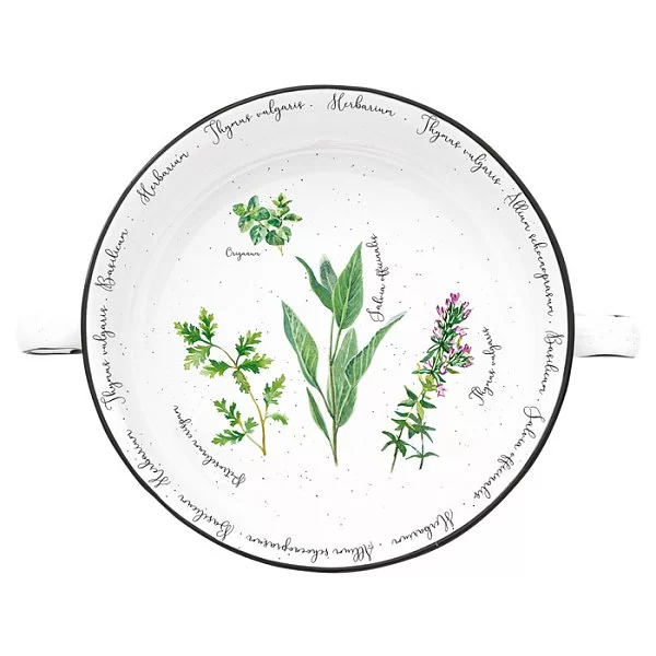 Фарфоровый салатник с ручками Herbarium, диаметр 16 см, цвет белый, Easy Life, Италия, EL-R2207_HERU - изобр. 7