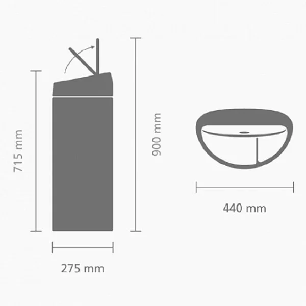 Мусорный бак TOUCH BIN двухсекционный объем 10 + 23 л, стальной, Brabantia, 378720 - изобр. 10