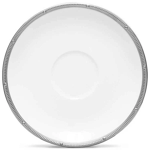 Чашка суповая с блюдцем "Рочель платиновый" 210 мл, материал костяной фарфор, цвет платиновый + белый, Noritake, Япония, NOR4795-410/4795-411 - изобр. 9