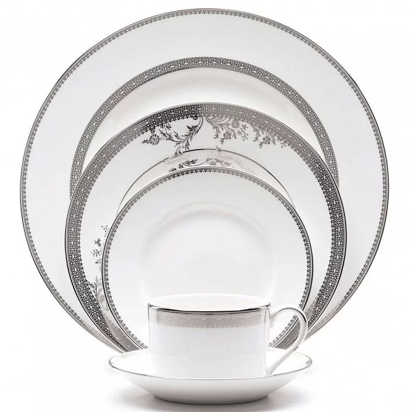 Тарелка закучочная Vera Wang Lace Platinum 20 см материал фарфор, цвет белый, Wedgwood, Великобритания, 50127201006 - изобр. 8