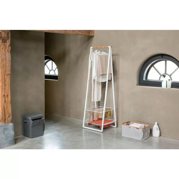 Вешалка-сушилка для одежды Linn малая 60,6x57,5x190 см, металл + бамбук, цвет белый, Brabantia, Бельгия, 118227 - изобр. 9