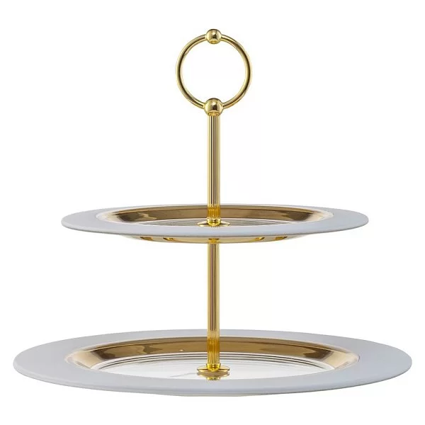 Этажерка для пирожных Cosmo Weiss 32x25 см, хрусталь, цвет белый + золото, Eisch, Германия, 72351602 - изобр. 7