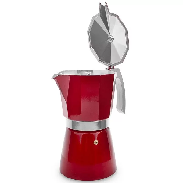 Кофеварка гейзерная индукционная на 9 чашек Evva Red материал алюминий, цвет красный, Ibili, Испания, 623209 - изобр. 10
