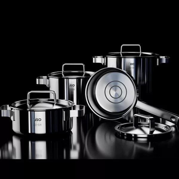 Набор посуды Premium из 4 предметов (3 кастрюли + ковш с крышками), нержавеющая сталь, ELO, Германия, 33400 - изобр. 10