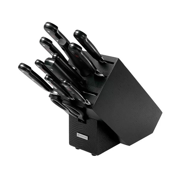 Набор из 9 кухонных ножей + ножницы+вилка+мусат на деревянной подставке, кованая сталь, Wusthof, Германия, 1090171204 - изобр. 8