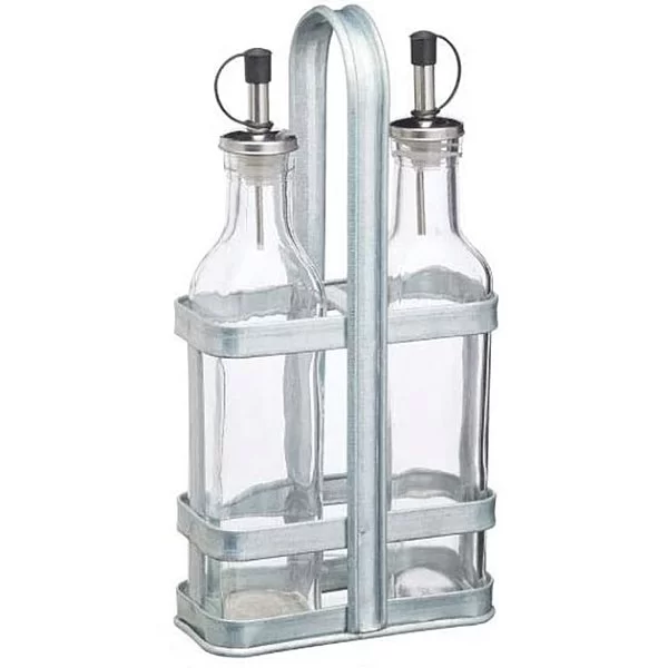 Подставка с 2-мя бутылками для масла и уксуса Industrial Kitchen 13x6,8x26 см, нержавеющая сталь, Kitchen Craft, Великобритания, INDOILVIN2PC - изобр. 7