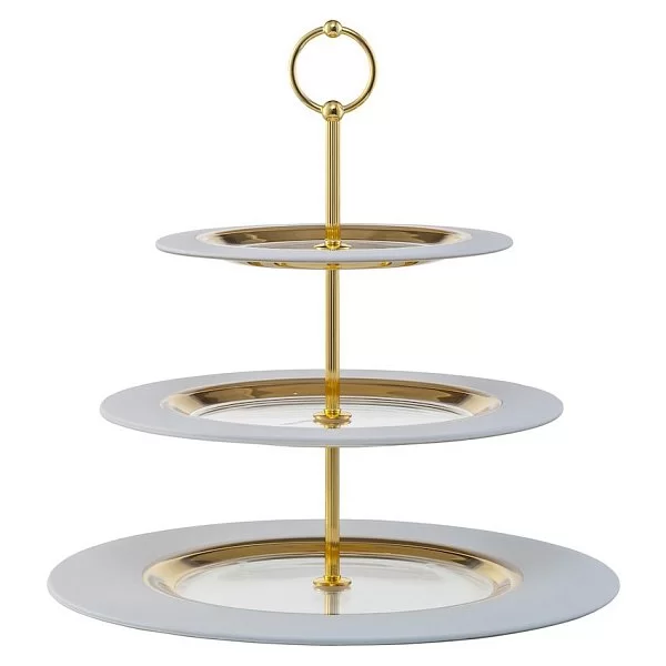 Этажерка для пирожных Cosmo Weiss 36x32,4 см, хрусталь, цвет белый + золото, Eisch, Германия, 72351603 - изобр. 7