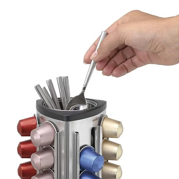 Стенд для капсул Nespresso настольный 19,5х12 см, материал нержавеющая сталь, Brabantia, 418709 - изобр. 9