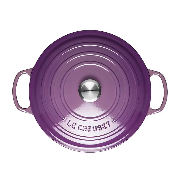 Кастрюля низкая с крышкой 30 см, объем 6,2 л, материал чугун, цвет фиолетовый, Le Creuset, Франция, 21179307222430 - изобр. 8
