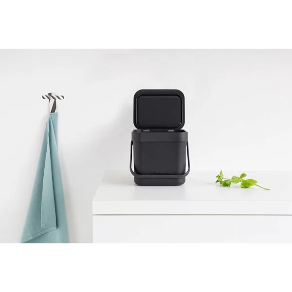 Мусорное ведро Sort & Go объем 3 л, 13,9x18,8,x17,4 см, материал пластик, цвет серый, Brabantia, Бельгия, 209888 - изобр. 10