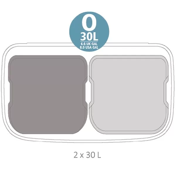 Мусорный бак двухсекционный Bo Pedal Bin 2x30л, нержавеющая сталь, цвет золотой, Brabantia, Бельгия, 211560 - изобр. 11