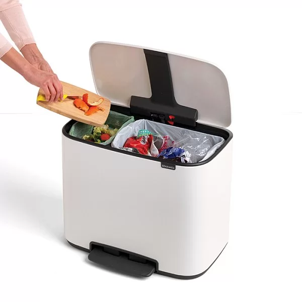 Мусорный бак 2 секции Pedal Bin Bo, белый, 11+23л, Brabantia, 121142 - изобр. 18