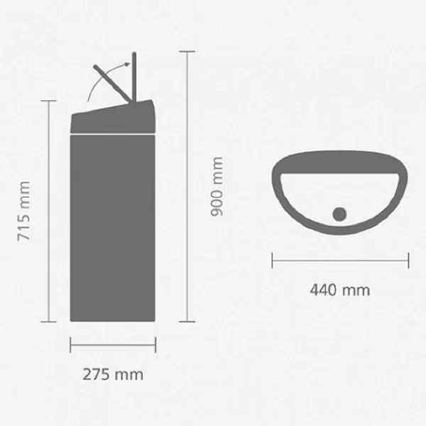 Мусорный бак TOUCH BIN 40 л цвет черный, материал нержавеющая сталь, Brabantia, 378768 - изобр. 11