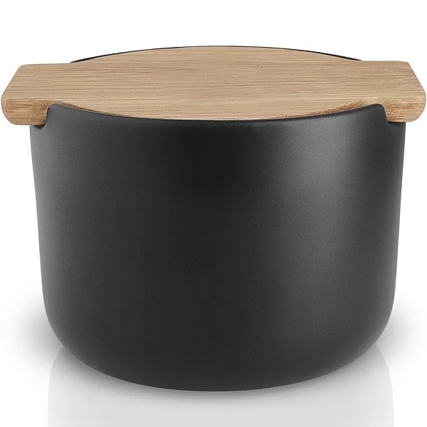 Емкость для хранения Nordic Kitchen с крышкой, 11x11 см, каменная керамика + дуб, цвет черный + коричневый, Eva Solo, Дания, 502784 - изобр. 7