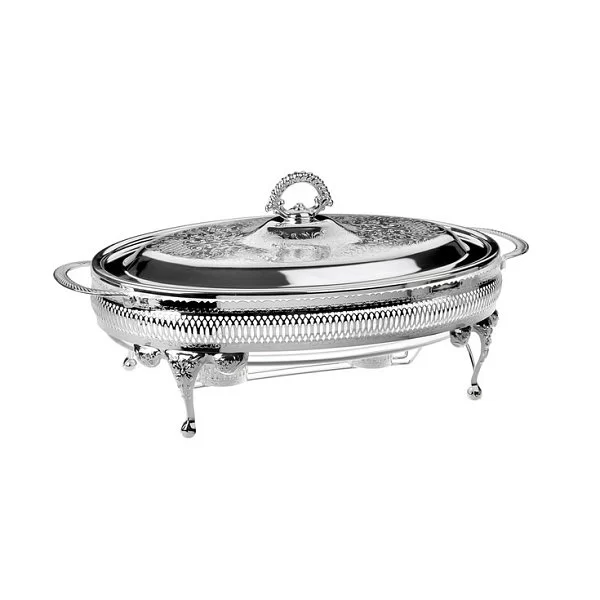 Мармит овальный с подогревом 41х25 см, нержавеющая сталь с посеребрением, Queen Anne, Великобритания, QA-0/6284 - изобр. 7
