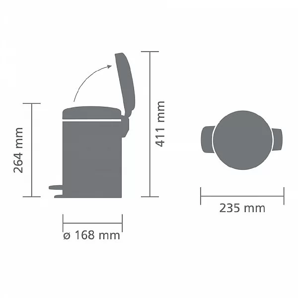 Мусорный бак с педалью NewIcon, 3л, миндальный, Brabantia, 113000 - изобр. 12