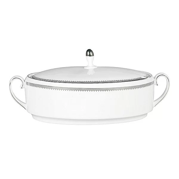 Блюдо для овощей с крышкой Vera Wang Grosgrain 30x20x12 см, 1400 мл, материал фарфор, цвет белый, Wedgwood, Великобритания, 50116405601 - изобр. 7