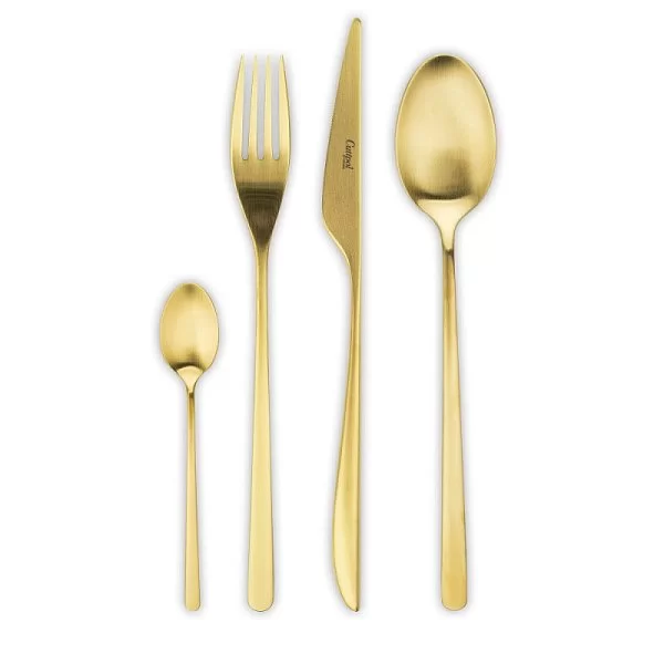 Набор столовых приборов Icon Matte Gold Brushed на 6 персон, 24 предмета, цвет золотой , нержавеющая сталь, Cutipol, Португалия, IC.006 GB - изобр. 7