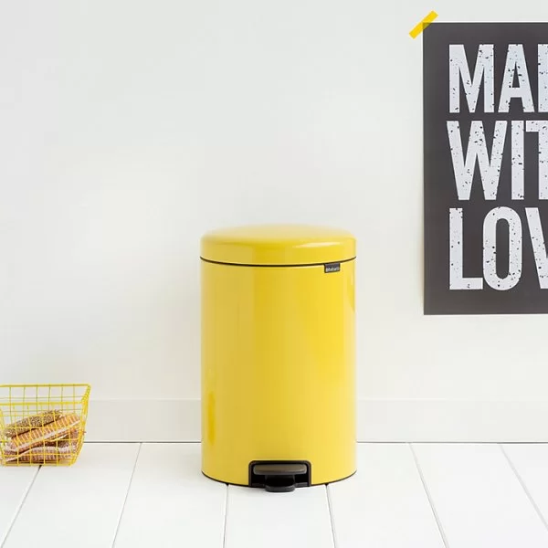 Мусорный бак с педалью NewIcon, 20л, желтая маргаритка, Brabantia, 113963 - изобр. 10