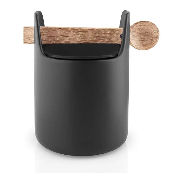 Емкость для хранения Toolbox с крышкой и ложкой 11,5x11,5x15 см, материал керамика + дуб, цвет черный, Eva Solo, Дания, 520428 - изобр. 7