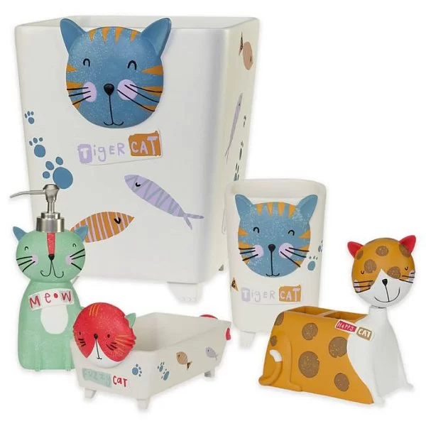 Набор из 12 крючков для шторки Kitty 4х7х3,5 см, материал металл+полистоун, Creative Bath, США, KTY83MULT - изобр. 8