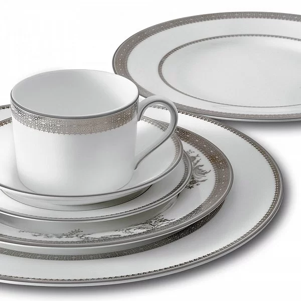 Тарелка закучочная Vera Wang Lace Platinum 20 см материал фарфор, цвет белый, Wedgwood, Великобритания, 50127201006 - изобр. 10