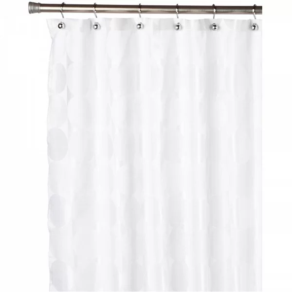 Шторка для ванной Jacquard White Circle 178x183 см, цвет белый, материал полиэстер, Carnation Home Fashions, США, FSCJAC/21 - изобр. 7