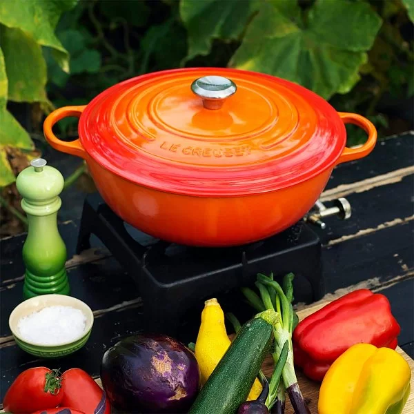 Казан La Marmite с крышкой 32 см, объем 7 л, материал чугун, цвет оранжевый, Le Creuset, Франция, 21114320900430 - изобр. 13