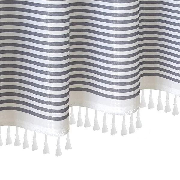 Шторка для ванной комнатыStripe White/Grey, 183х213 см, цвет белый+серый, полиэстер, Carnation Home Fashions, STR213GRY - изобр. 8