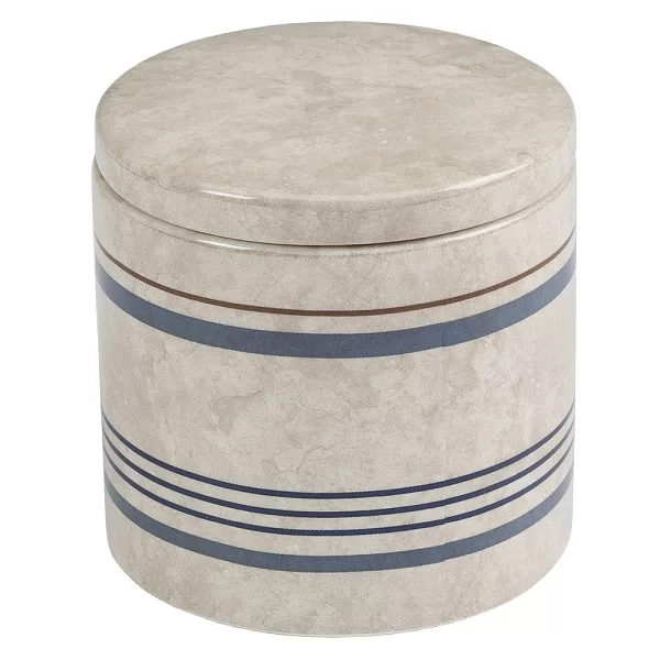 Косметическая емкость с крышкой Ticking Stripe 11х11х11 см, материал керамика, Creative Bath, США, TIC25BLU - изобр. 7