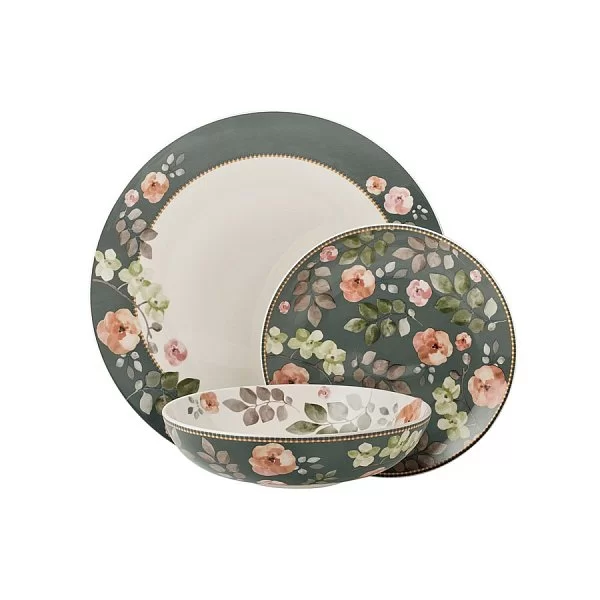 Обеденный набор Arcadia на 4 персоны, цвет зеленый, 12 предметов, фарфор, Maxwell & William, Австралия, MW413-YD0036 - изобр. 7