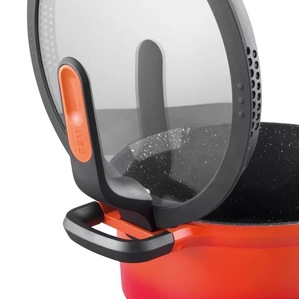 Кастрюля с крышкой Gem red, диаметр 28 см, объем 4,2 л, цвет оранжевый, алюминий, Berghoff, Бельгия, 2307400 - изобр. 11