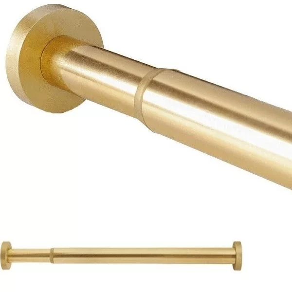 Карниз для ванной комнаты Covert 153-260 см, алюминий, цвет золотой, Carnation Home Fashions, США, TSR-CV260/64 - изобр. 8