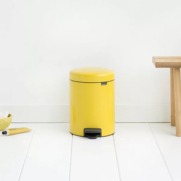 Мусорный бак с педалью NewIcon, 5л, желтая маргаритка, Brabantia, 112522 - изобр. 10