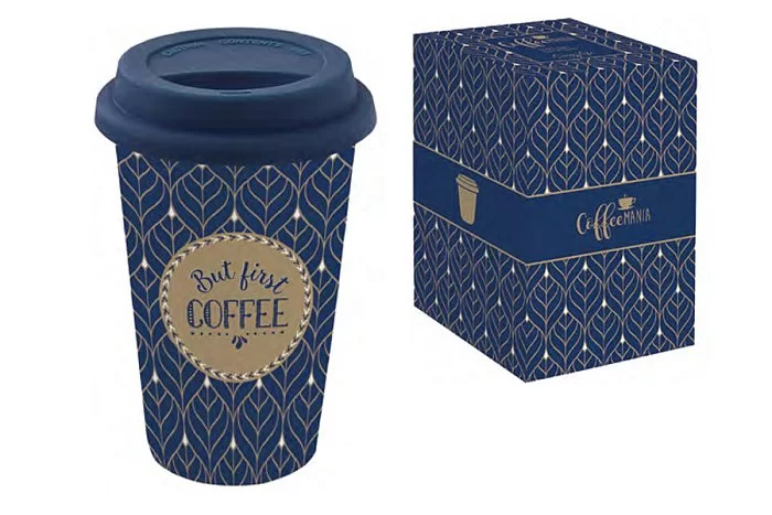Кружка с крышкой Travel Mug 350 мл, фарфор, синий, Easy Life, EL-R0129_TM04 - изобр. 7