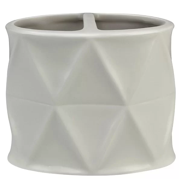 Стакан для зубных щеток Triangles 8х11х11 см, материал керамика, Creative Bath, США, TRI60NAT - изобр. 7