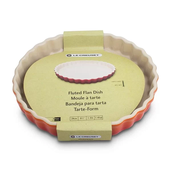 Форма для выпечки круглая 24 см с рифлеными бортами, материал каменная керамика, цвет оранжевый, Le Creuset, Франция, 91015924090100 - изобр. 8