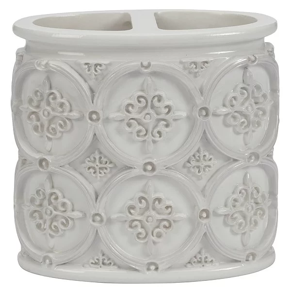 Стакан для зубных щеток Ariel 12х6,5х11,5 см, материал полистоун, Creative Bath, США, ARL60SIL - изобр. 7