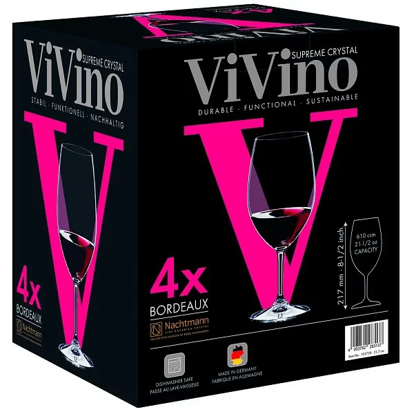 Набор из 4 бокалов Vivino для красного вина 610 мл, материал бессвинцовый хрусталь, Nachtmann, Германия, 103738 - изобр. 10